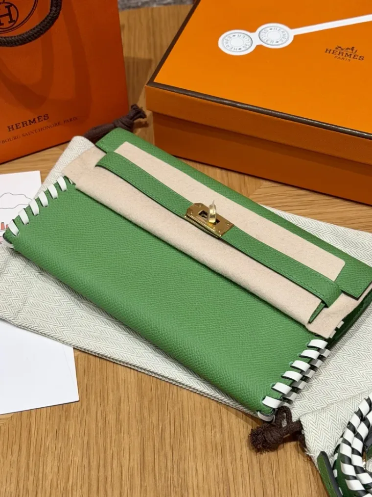 Hermes Клатч Kelly To Go Tressage 20 см Epsom и swift A8/Jert Yucca 0U New White