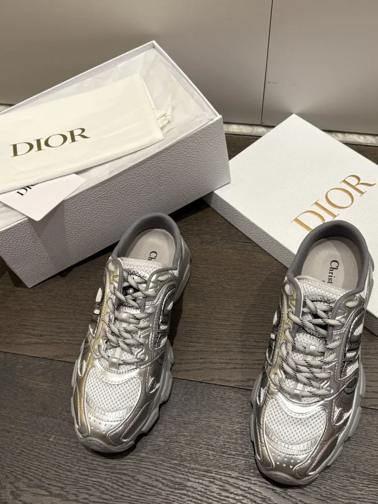 Dior Серебристые кроссовки-мюли Chrono с логотипом CD