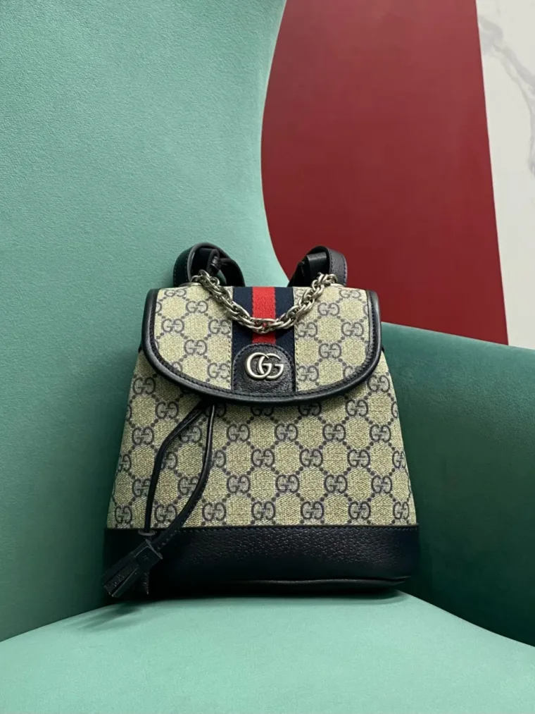 Gucci Сине-бежевый рюкзак Ophidia GG Supreme