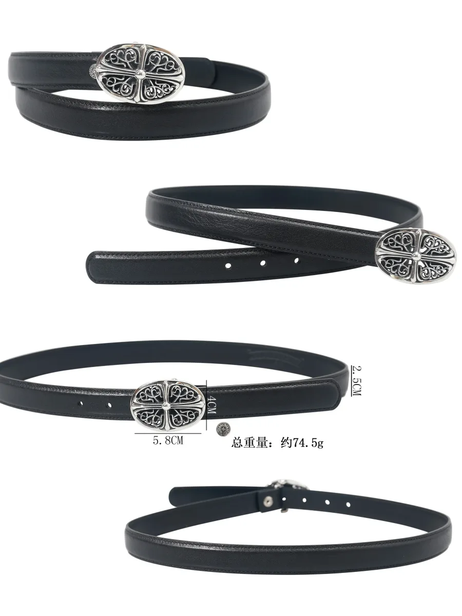 Кожаный ремень Chrome Hearts с пряжкой Classic