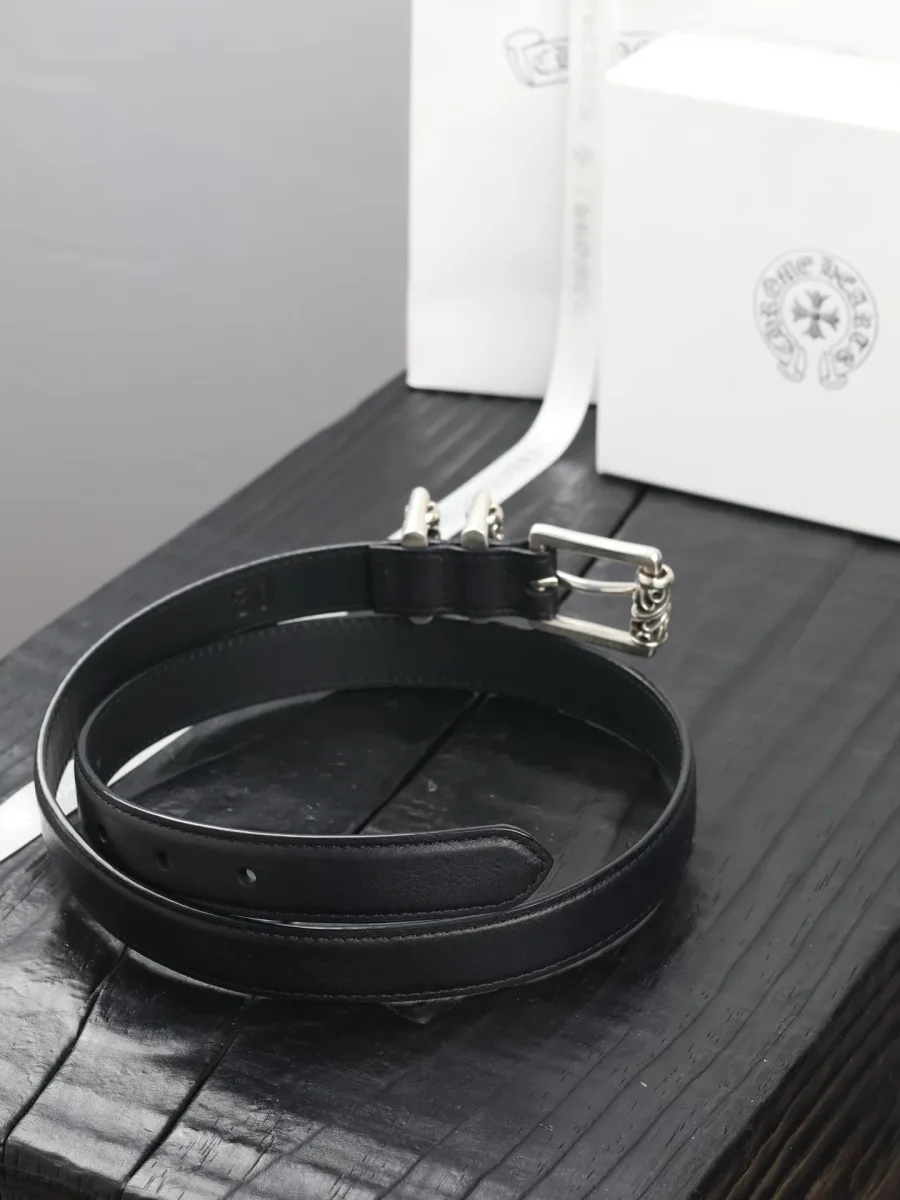 Кожаный ремень с серебряной фурнитурой Scroll 3 Piece 1 Inch