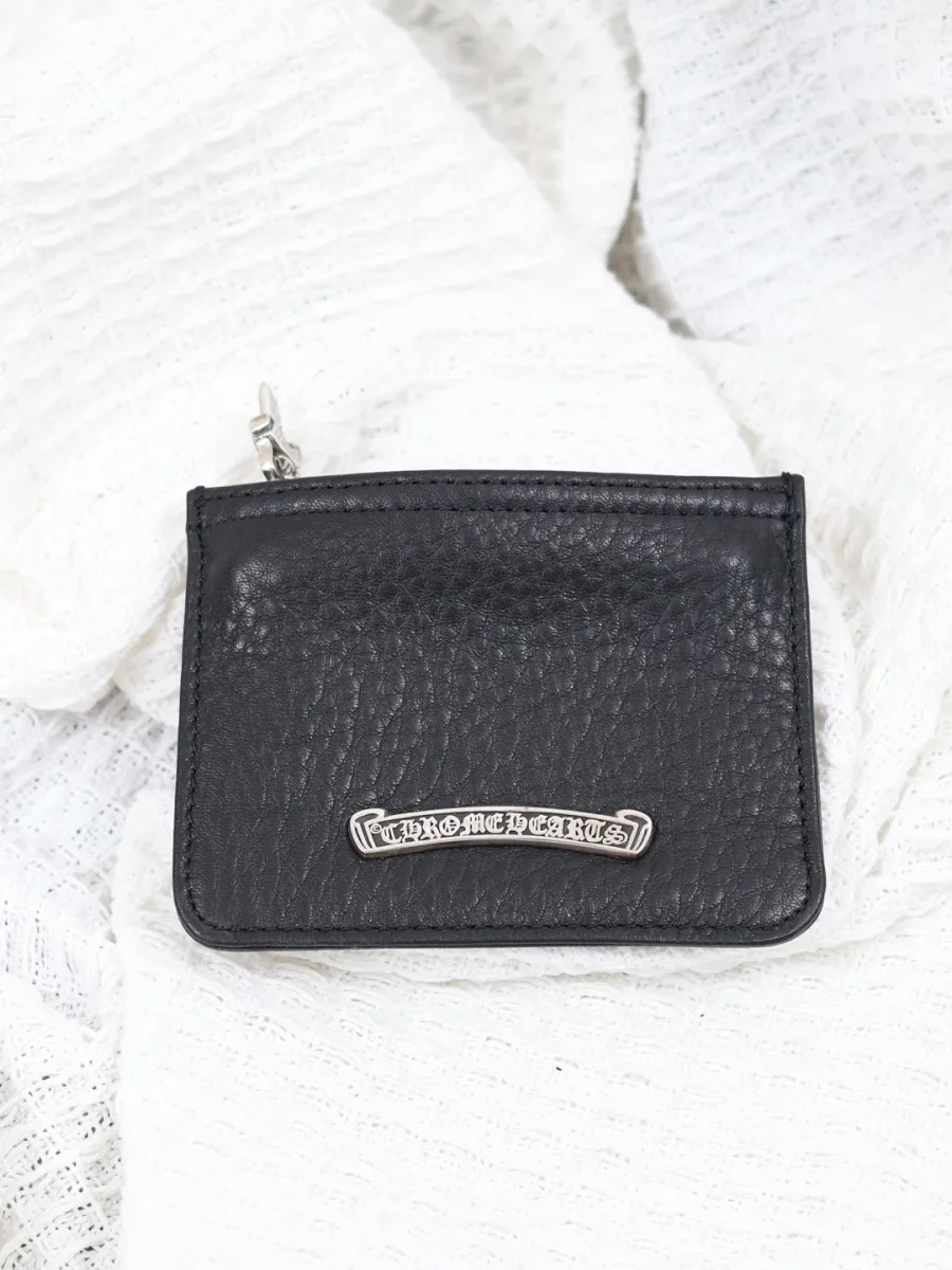 Кожаный картхолдер Chrome Hearts с серебром