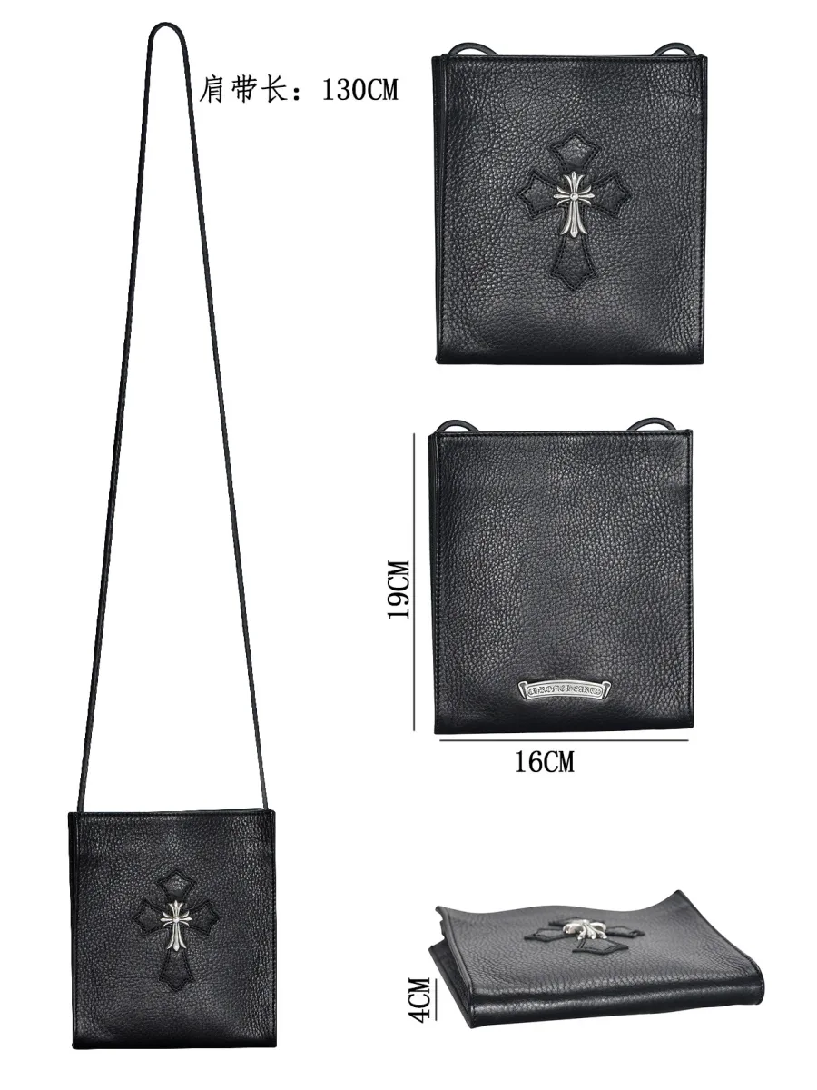 Черная сумка Chrome Hearts с кожаным патчем