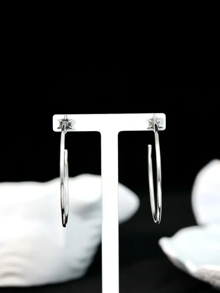 Chrome Hearts Серьги-кольца с шестиконечной звездой