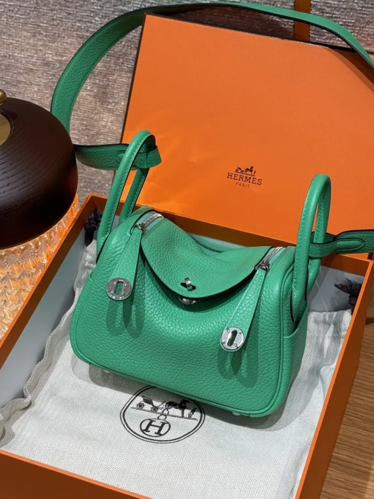 Hermes Сумка Lindy 19 см Clemence 0T/Vert Comics