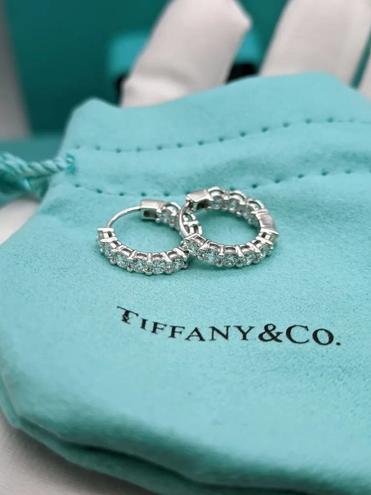 Tiffany Серьги-кольца с выращенными бриллиантами