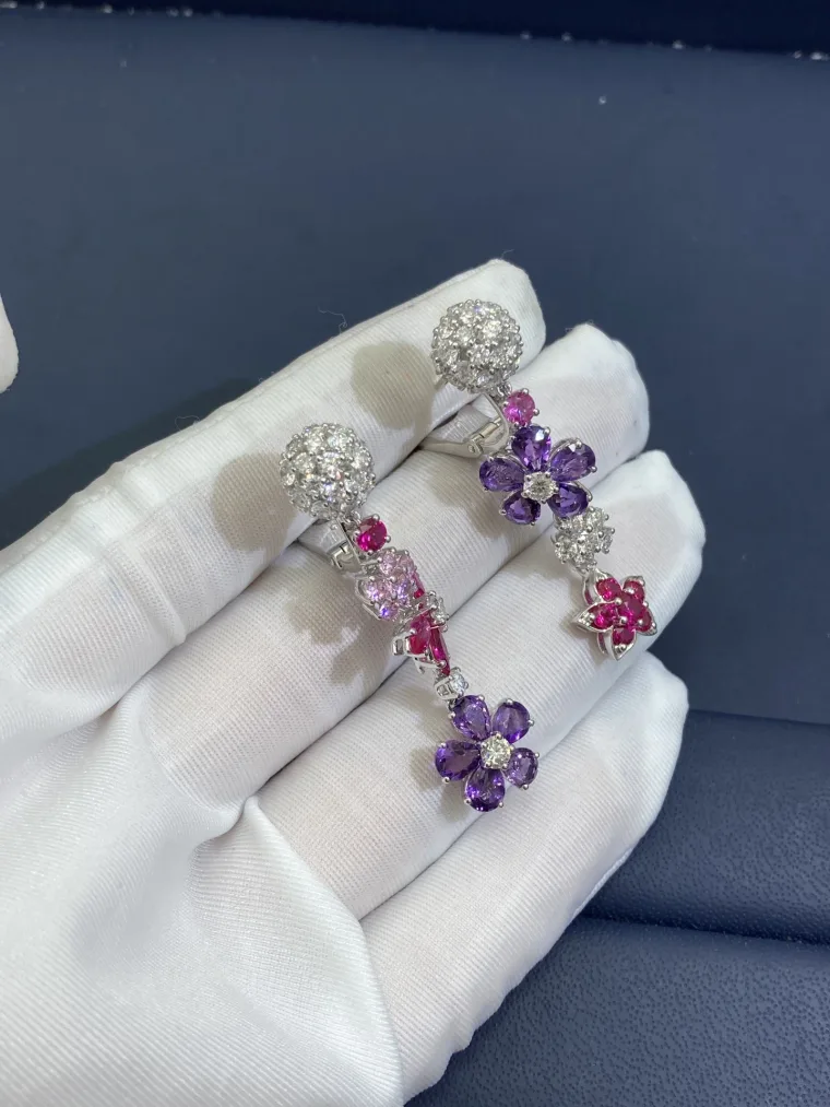 Van Cleef & Arpels Серьги-каскад с цветами