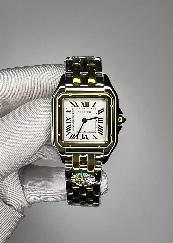 Cartier Panthère часы с двухцветным браслетом
