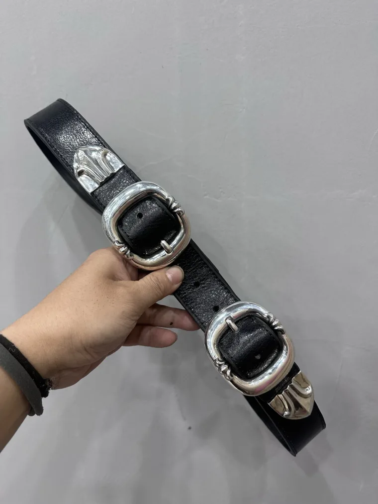 Chrome Hearts Кожаный ремень с двумя пряжками